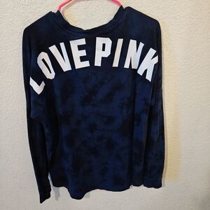 PINK Victoria's Secret Blue Tie-Dye Top